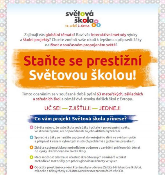 Získejte titul Světová škola! Znovu se přidává ADRA