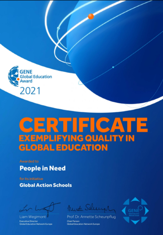 Světová škola se dostala mezi 27 uznávaných iniciativ Kompendia mezinárodní Global Education Award!